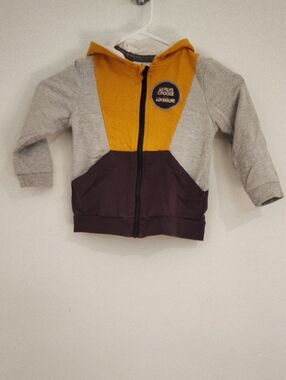 Tommy Bahama Kids Colorblock Zip Hoodie - Mustard, Gray & Brown